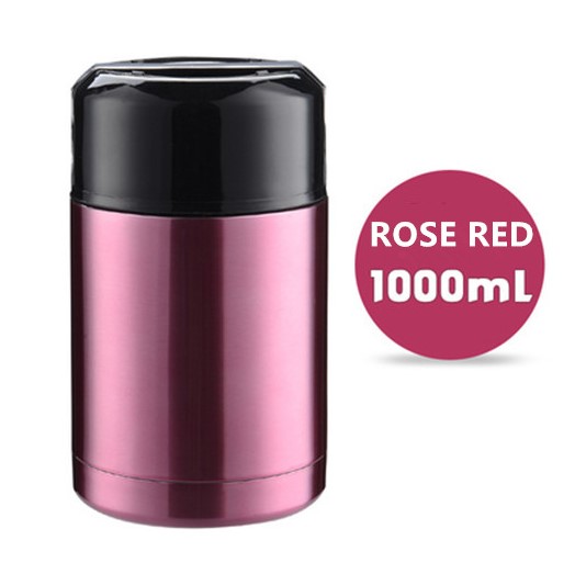 Boîte à déjeuner Thermos de grande capacité 800ML/1000ML, conteneurs portables en acier inoxydable pour aliments et soupe, flacons sous vide Thermocup: Marron