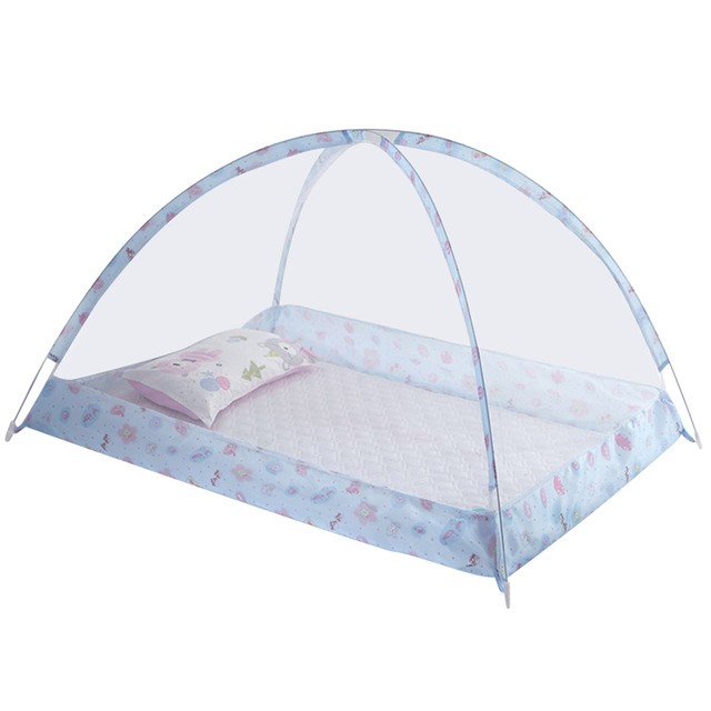 Opvouwbare Kids Baby Zomer Bed Kamer Netting Canopy En Mesh Voor Crib Dome Tent Dome Klamboe Grens Decor Insect preventie: Sky Blue