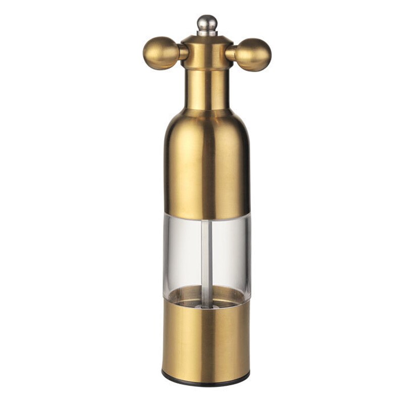 Stainless Steel Grinder Manual Salt Pepper Mill Ceramic Core Sesame Spice Grinder Spice Shakers BBQ Tools Kitchen Accessories: gold L