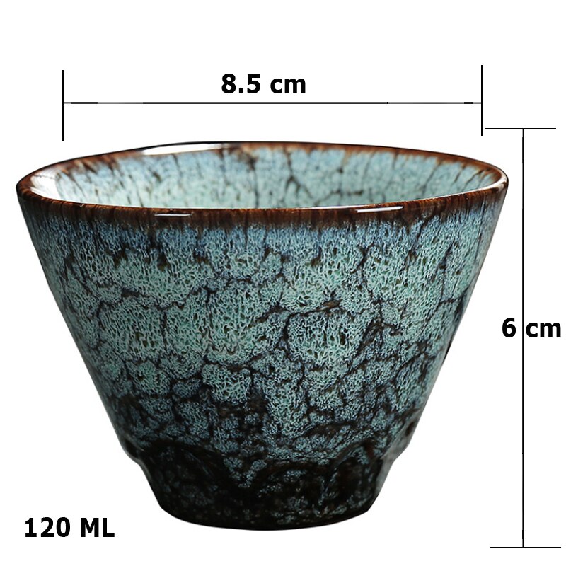 120Ml Chinese Retro Handgemaakte Willekeurige Textuur Kleur Glazuur Hoge Temperatuur Firing Keramische Theekopje Porselein Thee Cups Thuis Art Set