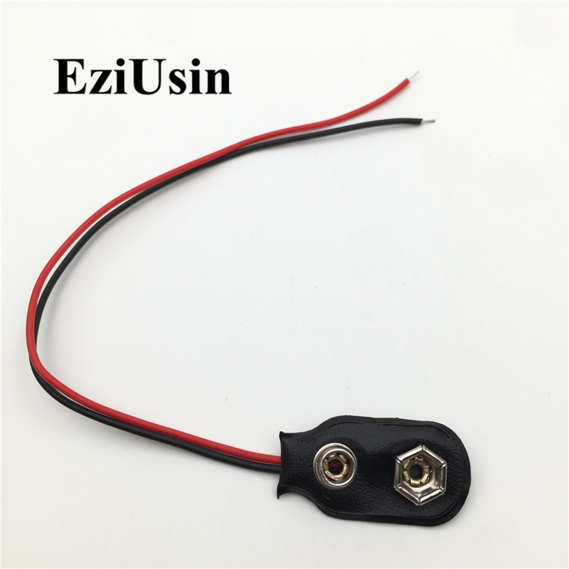 Adaptador de batería 6F22 9V, clip de conector a presión, soporte de cables de plomo DC 5,5x2,1, Clip de cable de alimentación para Arduino BATTERI PLUG, 10 Uds.: I Type Common
