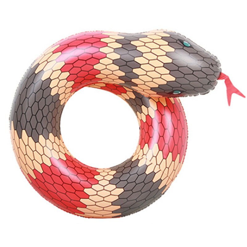 3D Snake Swimming Ring Summer Inflatable Pool Float Color Rubber Open-Loop Inner Tube Swim Ring Beach Playing for Adults Kids