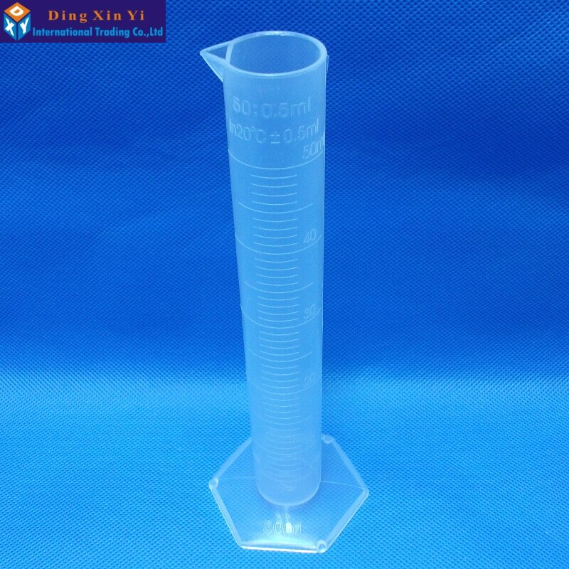10PCS/LOT 50ml Plastic Measuring Cylinder Graduated Cylinder Laboratory Test Graduated Flask Cylinder