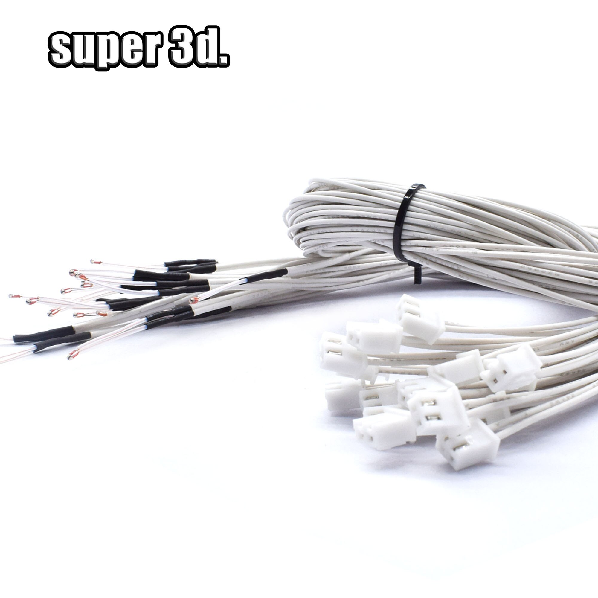 3D Printer parts Thermistor NTC Temperature Sensor 3950 1% line100&150cm 100K with XH2.54 White Terminal 2P connector terminal