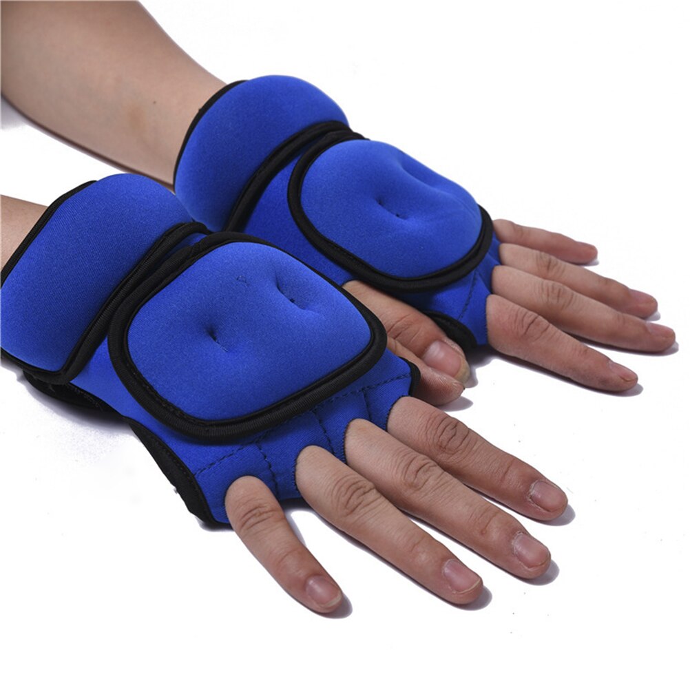 1KG Sports Fit Weighted Gloves Wrist Weight Resistance Fitness Training Glove Fingerless Gym Gloves Fitness Equitment