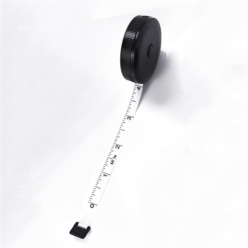 1PC 1.5m/60inch Black/White Tape Measures Measuring Ruler Portable Retractable Mini Sewing Rulers Measuring Tape Tools: White