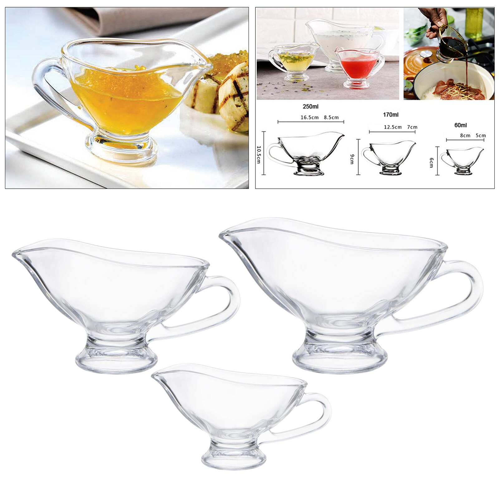 Clear Beefsteak Gravy Sauce Boat Steak Juice Container Restaurant Tool