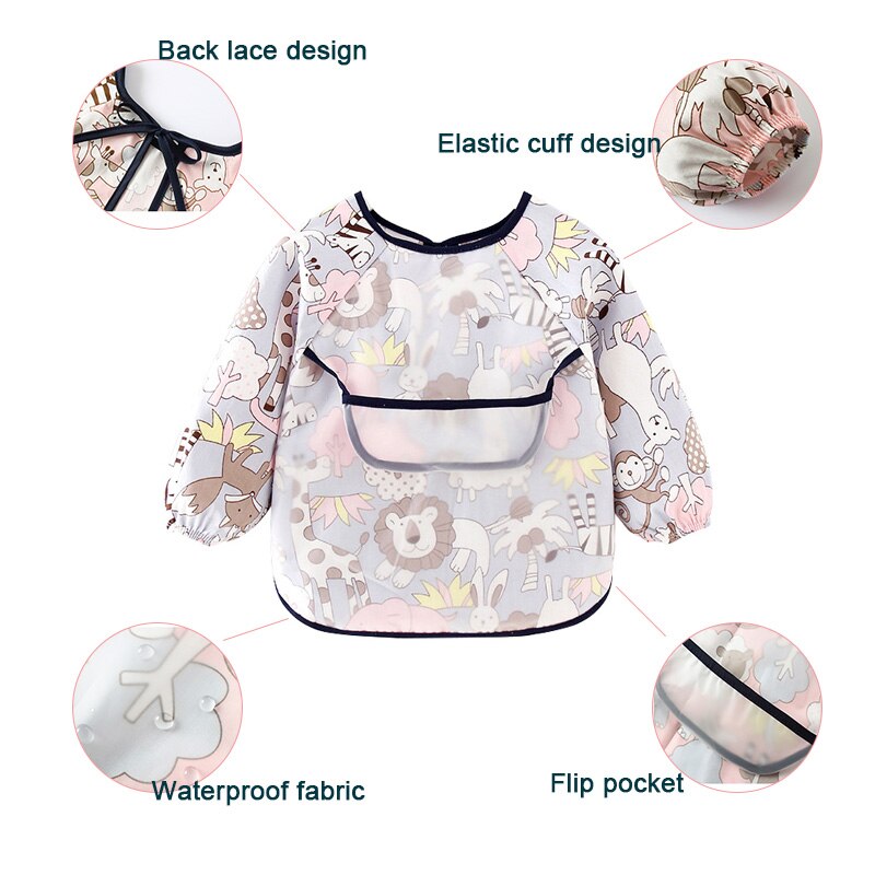 coton bébé bavoirs imperméable enfant manger vêtements enfants manches longues alimentation Smock bavoir bébé tablier Bandana Bebes bavoirs
