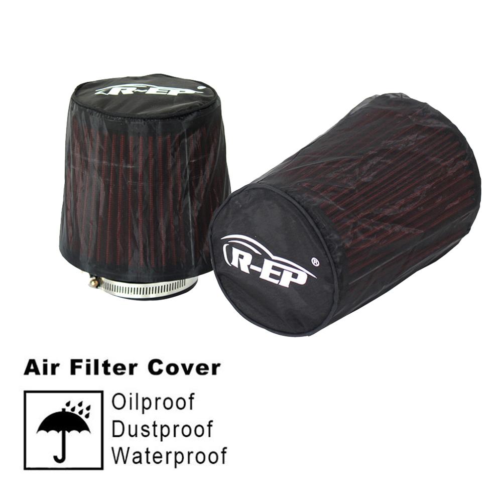 R-EP Universal Air Filter Protective Cover Waterproof Oilproof Dustproof for High Flow Air Intake Filters Black Car Accessories