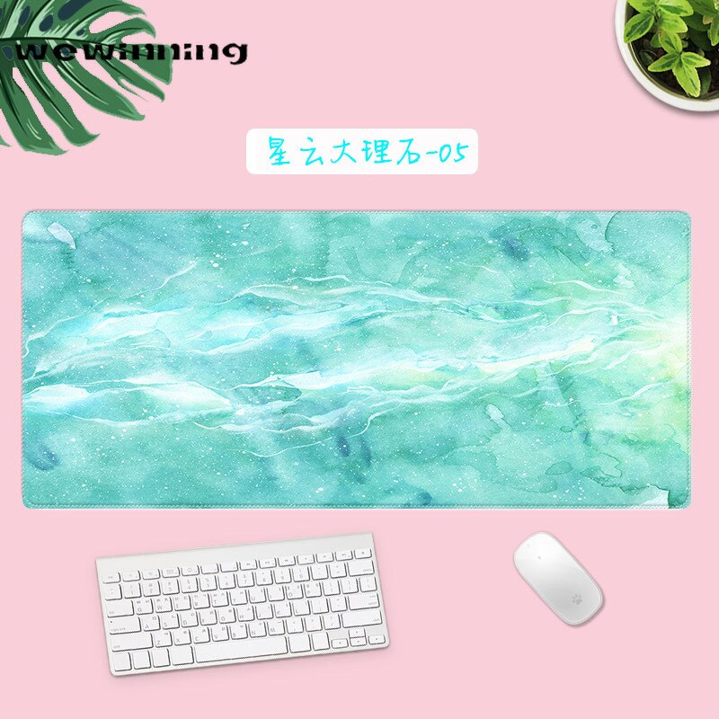 Kawaii Bureau Matten Gaming Deskpad Marmer Starry Wolken Leuke Muismat Lagre Voor Gamer Toetsenbord Kantoor Woonaccessoires: 300x800x2mm 05