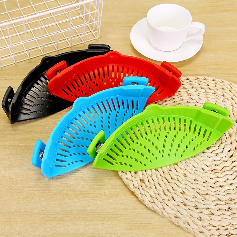 Home kitchen Silicone Stretch Drain Tool Pot Edge Water Filter Foldable Soup Funnel Silicone Liquid Diversion Drainer strainer