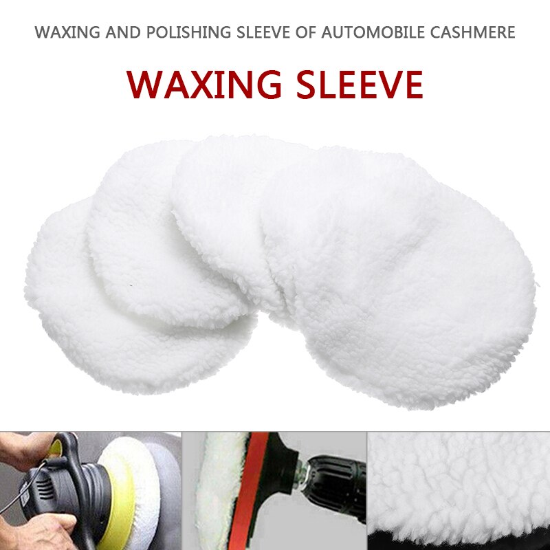 5pcs 240mm 9-10inch White Wool Polishing Buffing Buffer Sleeve Pad for Car Polisher Cleaning Tools Kit Accessories