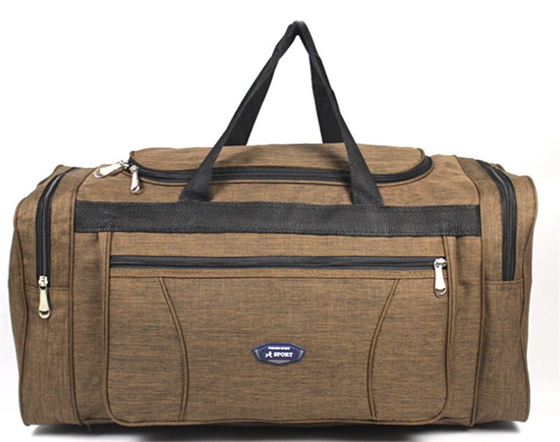 Plus Größe Große Kapazität Business Reise Oxford Tuch Wasserdichte Hand Gepäck Big Tasche Männlich Klapp Wochenende Duffle Reisetasche: Brown Size S