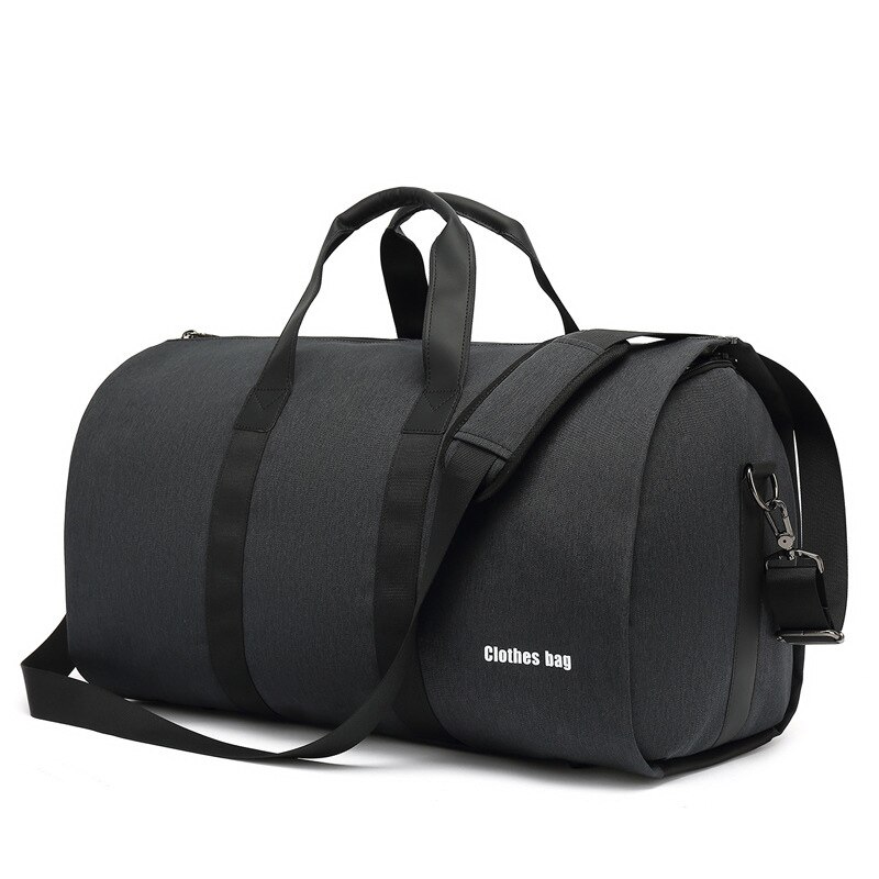 DIENQI, bolsa de viaje multifunción de gran capacidad para hombres, bolsa de lona impermeable para viaje, bolsas de equipaje de mano con bolsa para zapatos: Black