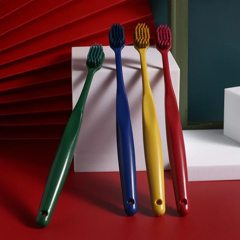 4Series Soft-haired Wide-headed Toothbrush Bamboo Whiten Brush Eco-friendly Whiten Couple PortableToothbrushes Dental Easy Using: green