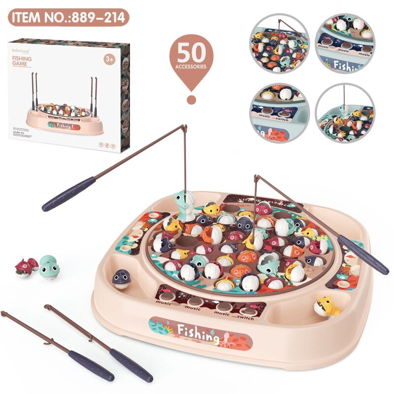 2022 play house simulazione giocattolo da pesca per bambini musica rotante elettrica per bambini luce interazione genitore-figlio per regalo giocattolo per bambini