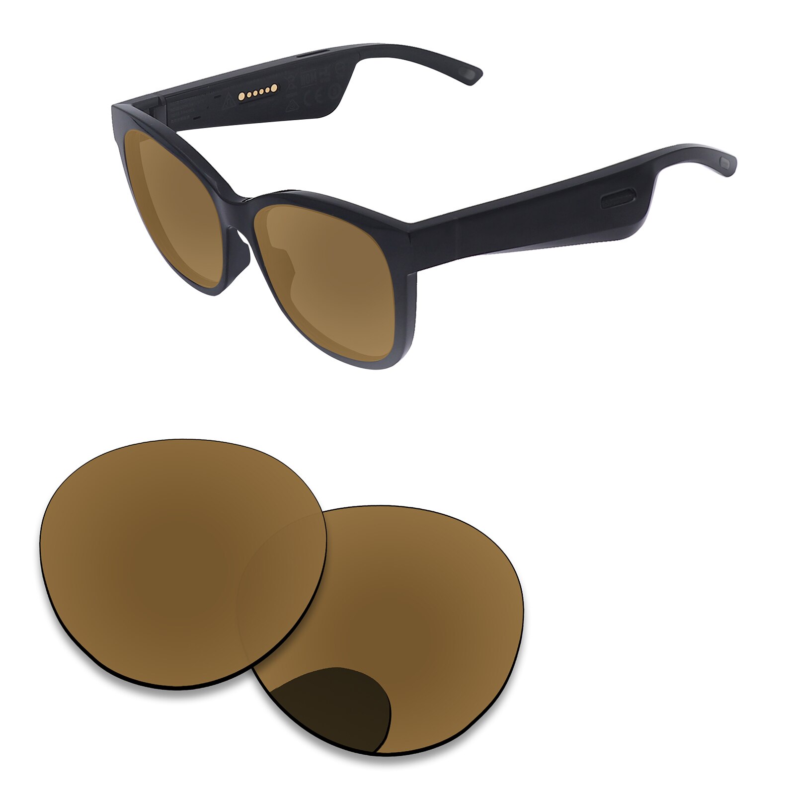 Alphax – verres de remplacement pour lunettes de soleil, polarisées, pour Bose Rondo S/M, Options multiples: Bronze Golden