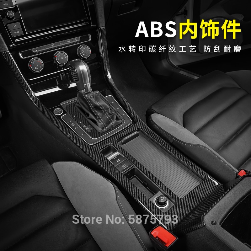 Til volkswagen golf 7 mk7 refit special rline interiør trim strip carbon fiber central kontrol panel vand kop klistermærke
