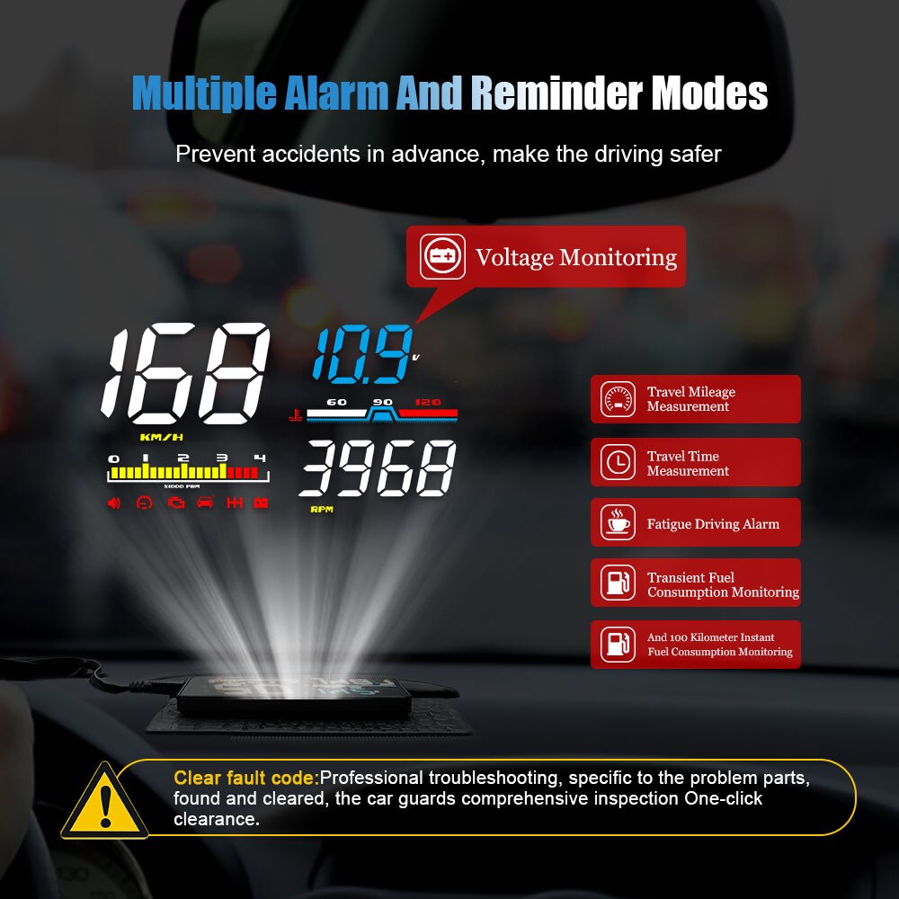 D2500 HUD GPS OBD Head-Up Display Auto-styling Hud Display Überdrehzahl Warnung Windschutzscheibe Projektor Alarm System Universal auto