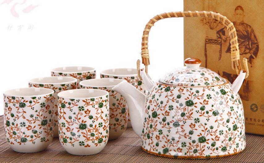 Keramikk 7 stk te sett  (1 tekanne seks tekopper) te sett drinkware kinesisk porselen kungfu te verktøy: J