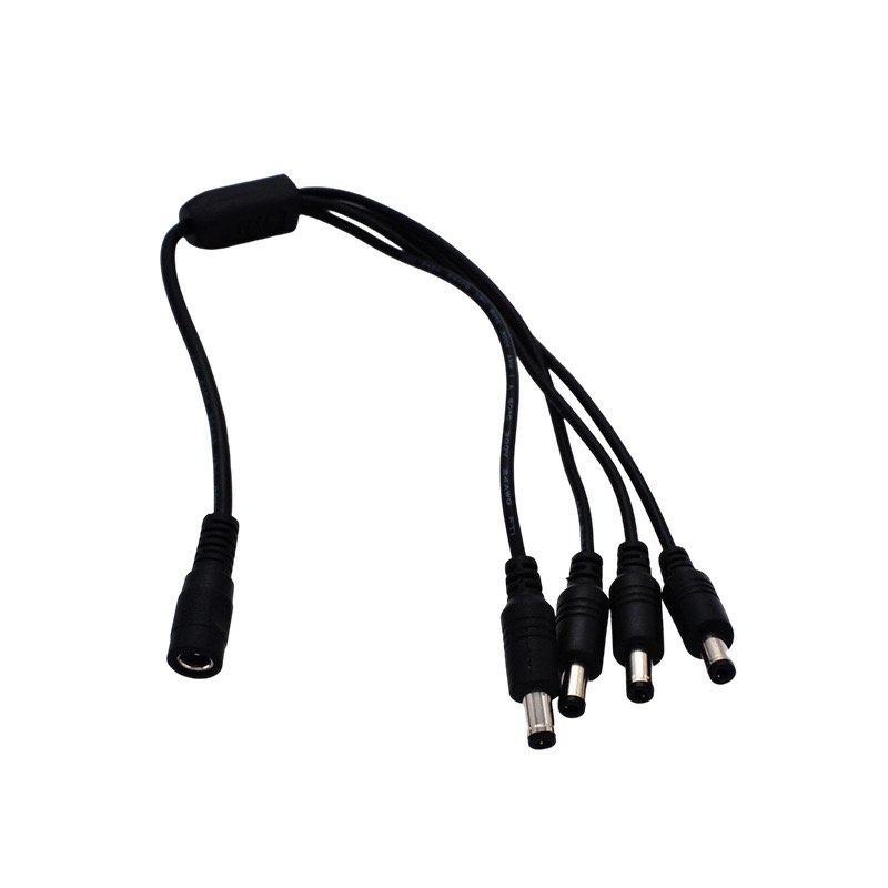 2Pack 1 to 4 Way DC Power Splitter Cable Barrel Plug 5.5mm x 2.1mm for CCTV Cameras DVR LED Light Strip and More