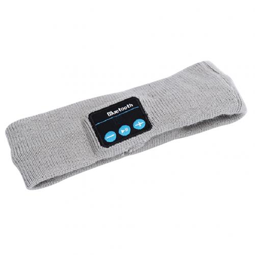 Unisex Wireless Bluetooth Music Phone Power Display Yoga Running Elastic Sport Sweatband Breathable Headband оголовье: Light Grey