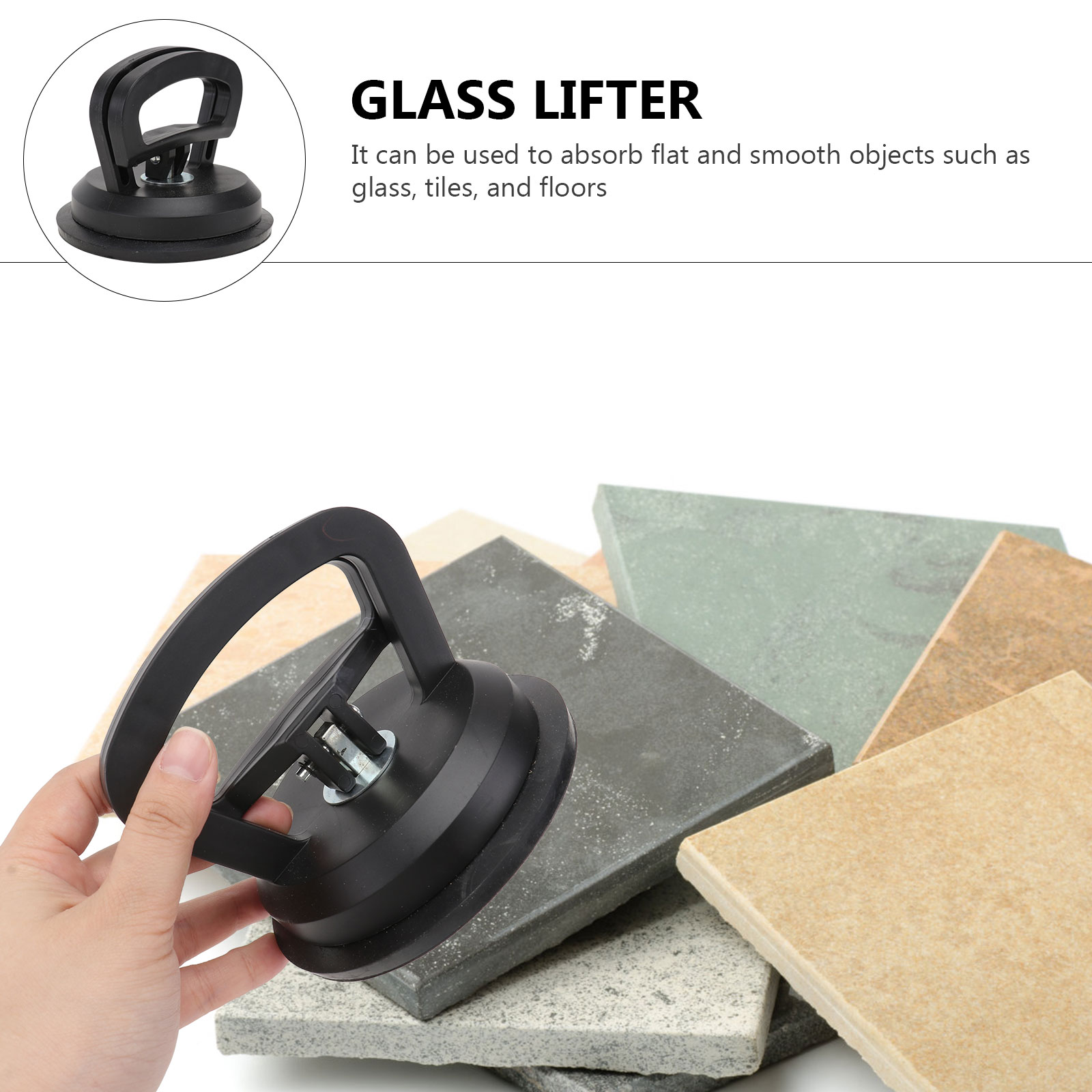 1Pc Suction Lifter Glass Floor Tile Vacuum Lifter Durable Lifting Tool Black
