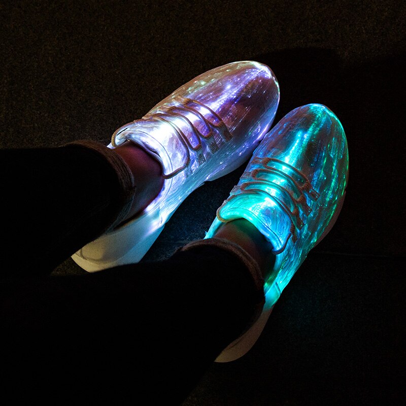 Led chaussures à fibres optiques pour filles garçons hommes femmes USB Recharge brillant baskets homme éclairer nouvelles chaussures d'été taille 35-44