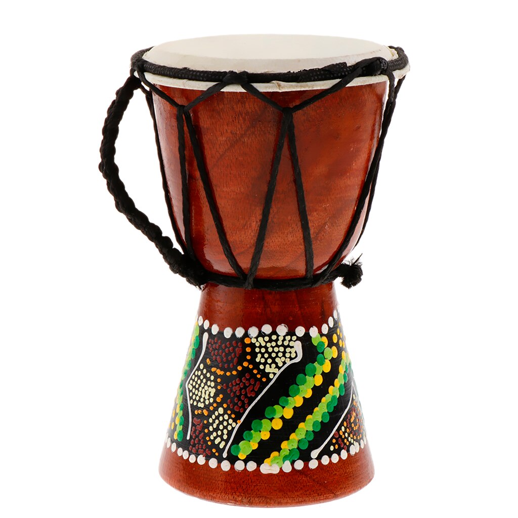 4inch Djembe Hand Painted African Drum for Kids Children Preschool Percussion Toy