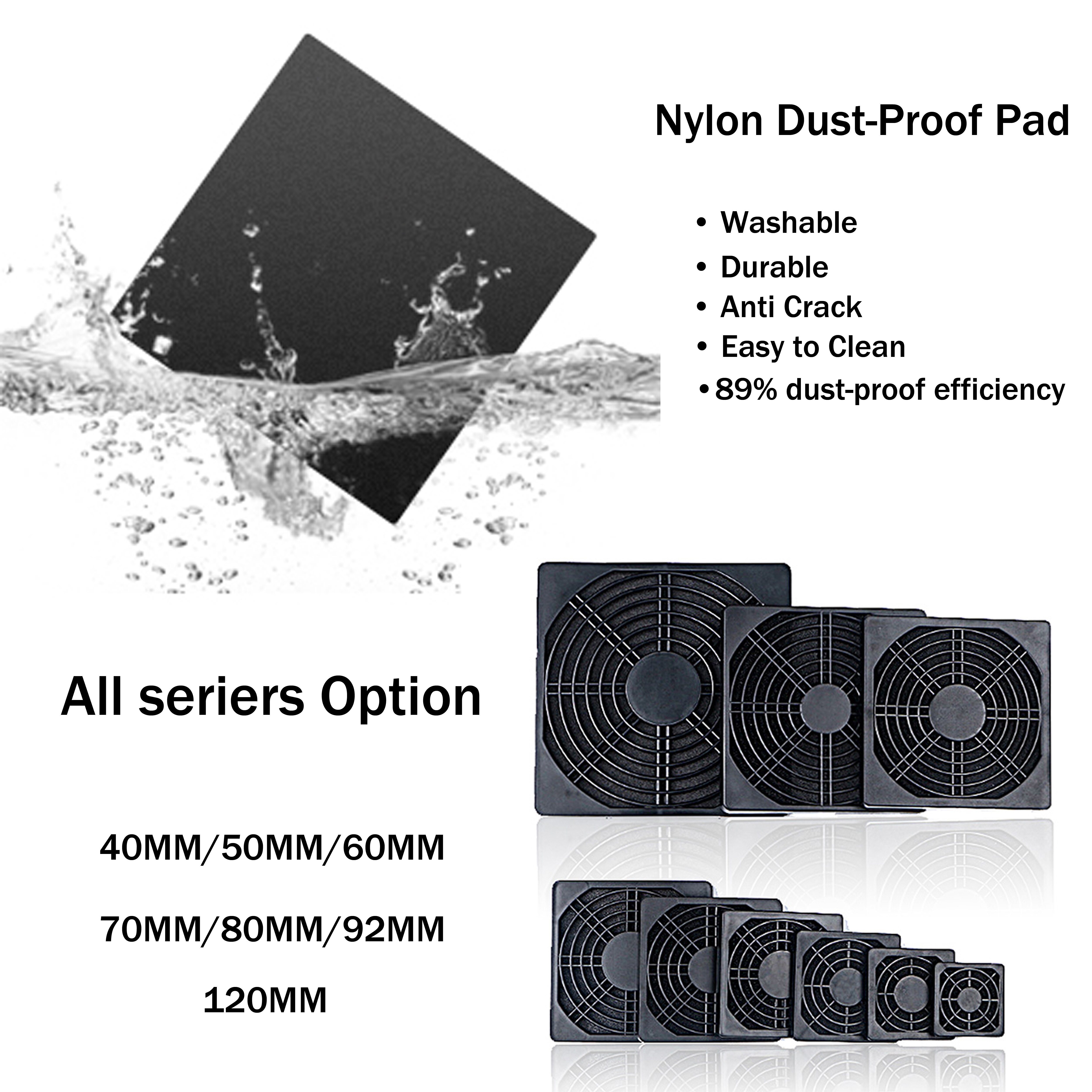 2 sztuk pyłoszczelna filtr wentylatora 40mm 50mm 60mm 80mm 90mm 120mm dla PC obudowa komputera osłona wentylatora chłodzenia ABS komputer wentylator grill