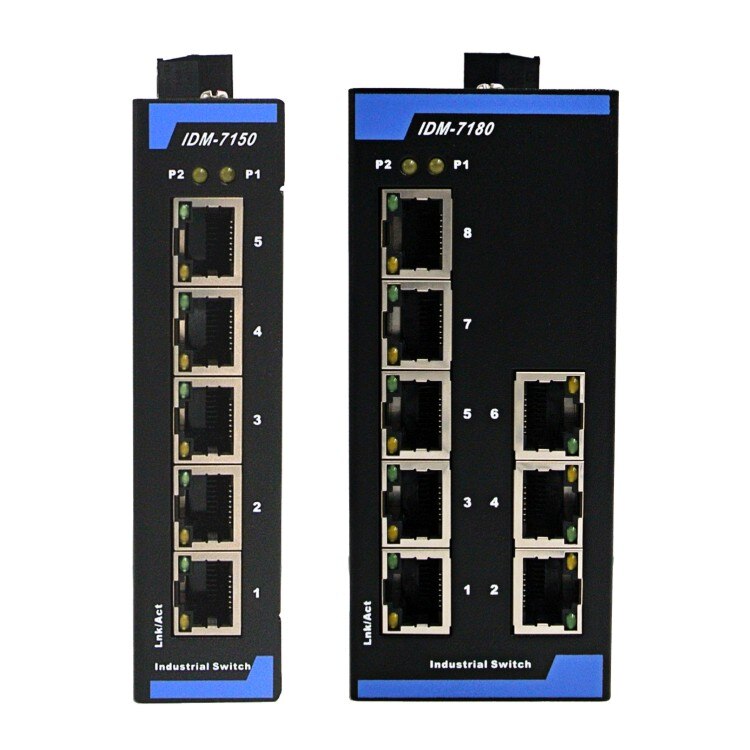 Industrial Grade Ethernet Switch 5 Port 8 Port 9 port Industrial Switch 12V24V Guide Switch IDM-7180 IDM-7150