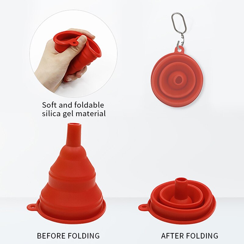 Collapsible Funnel Kitchen Silicone Funnel for Water Bottle Liquid Transfer
