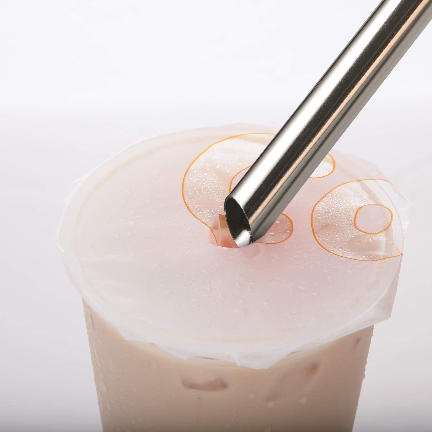 1 stücke Wiederverwendbare Trinken Stroh 304 Edelstahl Stroh 12mm Breiten Metall Strohhalme einstellen Milchshake blasiert Tee Stroh mit reiniger Pinsel