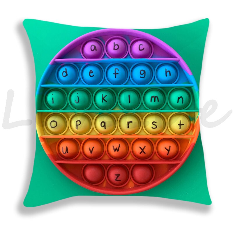 Pop Het Afdrukken Kussensloop Regenboog Kleur Leuke Kussenhoezen Sofa Stoel Bed Kussensloop Huis Decoratieve Kussensloop 45Cm * 45Cm: 9
