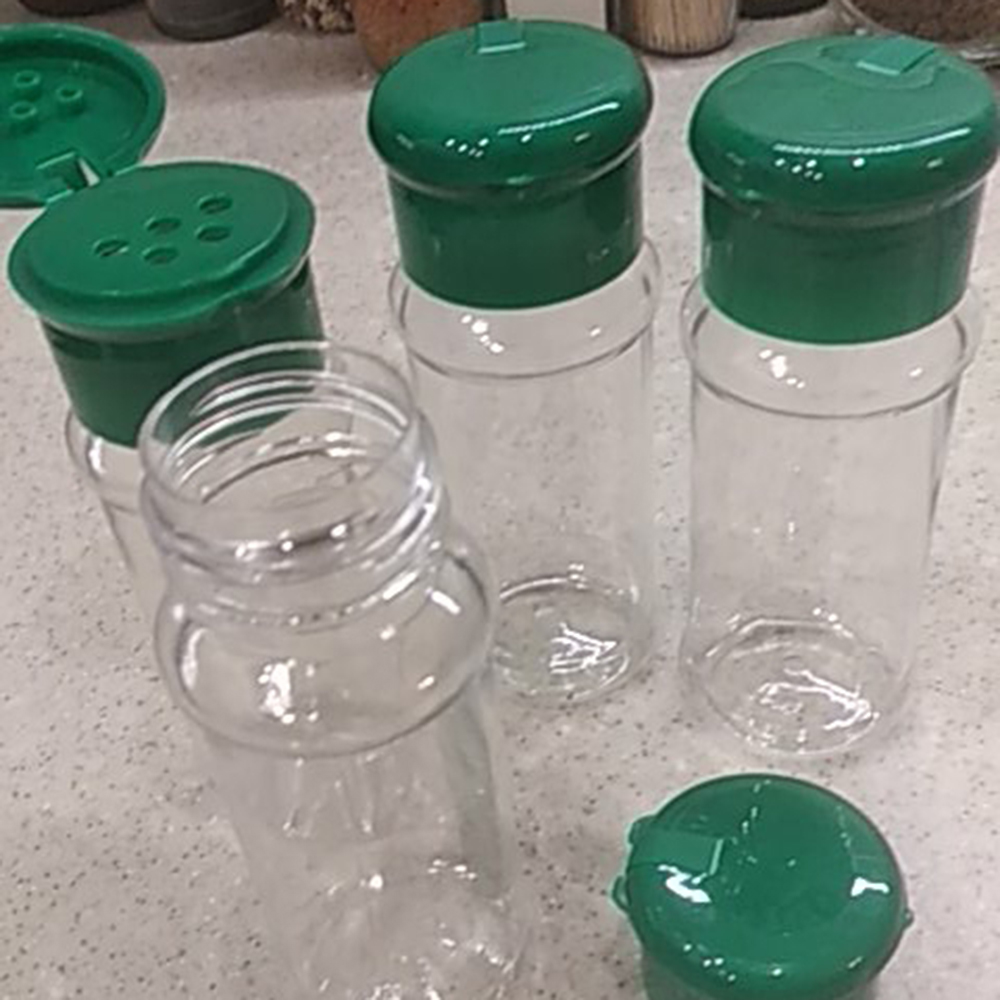 4 st plast salt peppar vinägerolja cruet shaker burk klar flaska gryta kökstillbehör kryddflaska 10.5*4 cm 100 ml