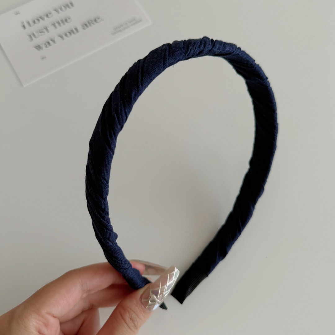 Colorful thin Fabric Wrapped Hairband Headband Hair Accessories Hair Jewerlery: black