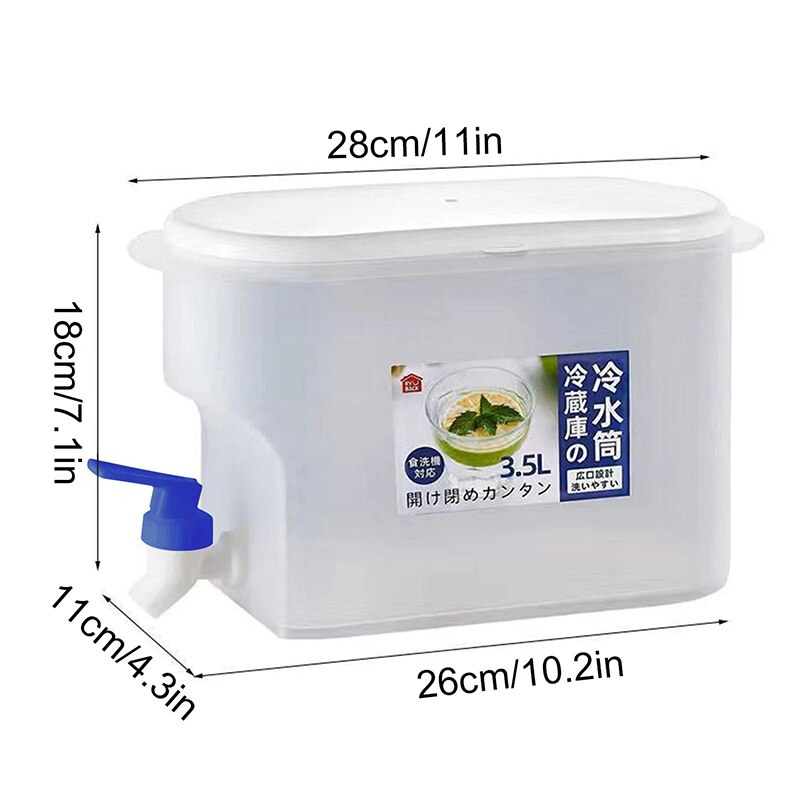 Jug With Tap Cold Water Container Bottle Drinks Dispenser Lemonade Kettle With Tap Dispenser For Beverage Kitchen Refrigerator: 01