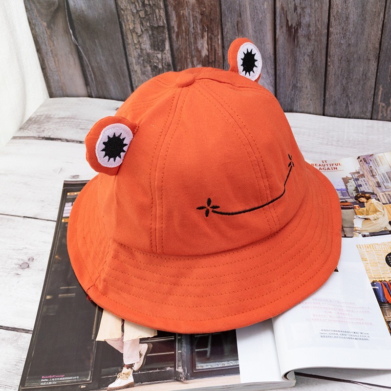 Cute Frog Letter Bucket Hats Women Cover Fisherman Cap Hat For Adult Women Sunscreen Summer Outing Hat