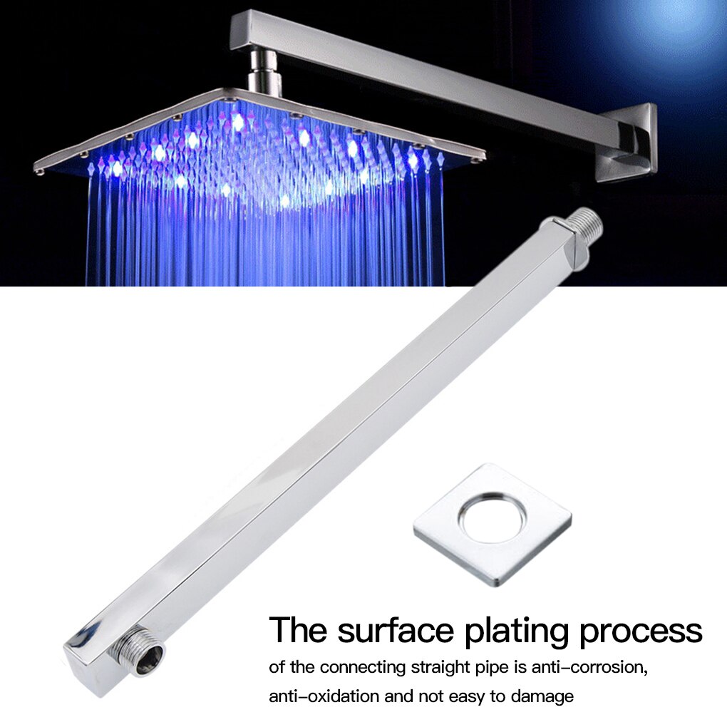 Square Brass Shower Arm Wall Mount Ceiling Shower Bracket Bathroom Bath Extension Pipe