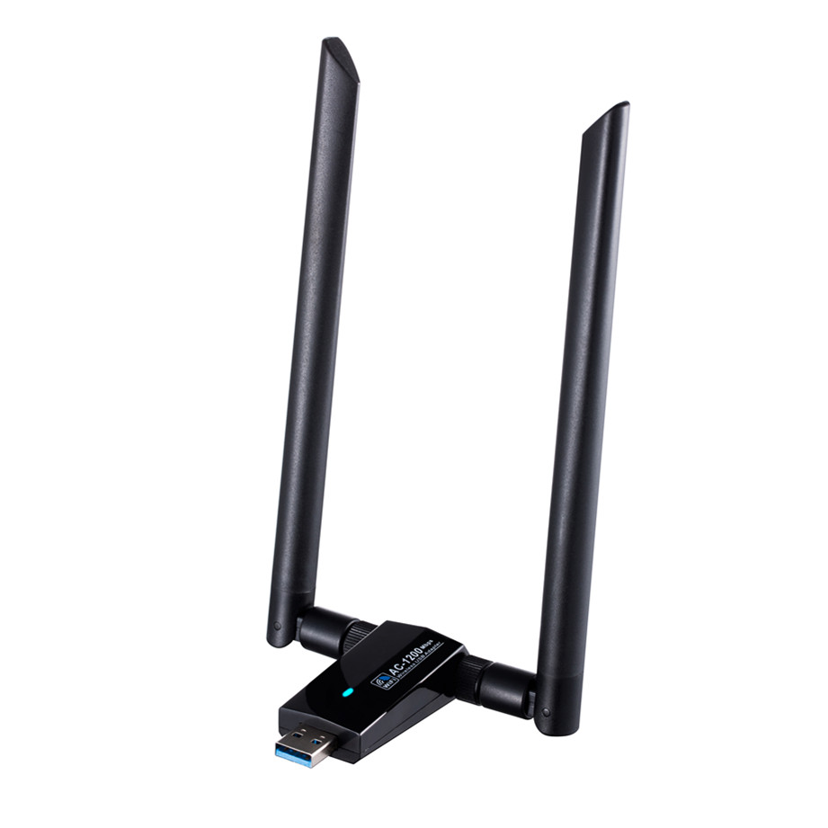 Grwibeou placa de rede sem fio 1200mbps de longo alcance ac1200 banda dupla 2.4g + 5g sem fio usb 3.0 wi-fi adaptador 802.11ac antenas wi-fi