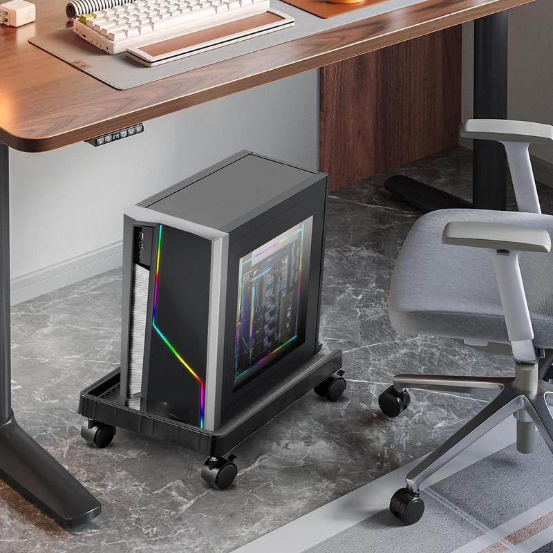 CPU Holder Stand Under Desk CPU Holder With Caster Wheels PC Riser CPU Tower Stand PC Cart PC Holder PC Tower Holder For Most PC