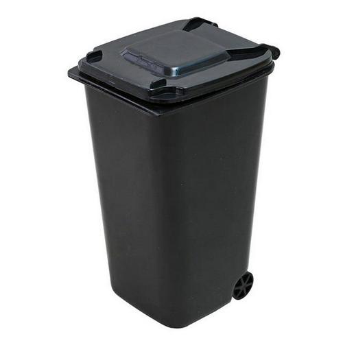 Household Office Wheelie Mini Trash Can Desktop Bucket Dustbin Waste Bins home office storage table office organization: Black
