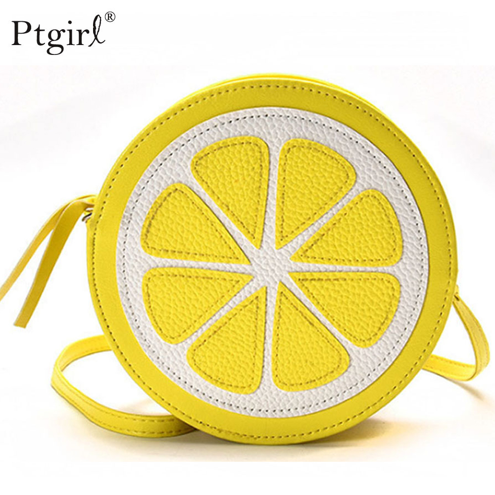 circulaire Orange citron femmes sac sacoche à fermeture éclair bandoulière étanche sacs à main Ptgirl sac main femme sacs à bandoulière