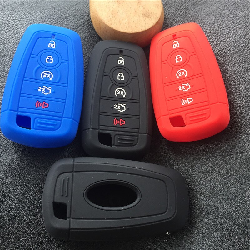 Silicone Car Key Case Cover for Ford Fusion Mustang Explorer F150 F250 F350 EcoSport Edge S-MAX Ranger Lincoln Mondeo