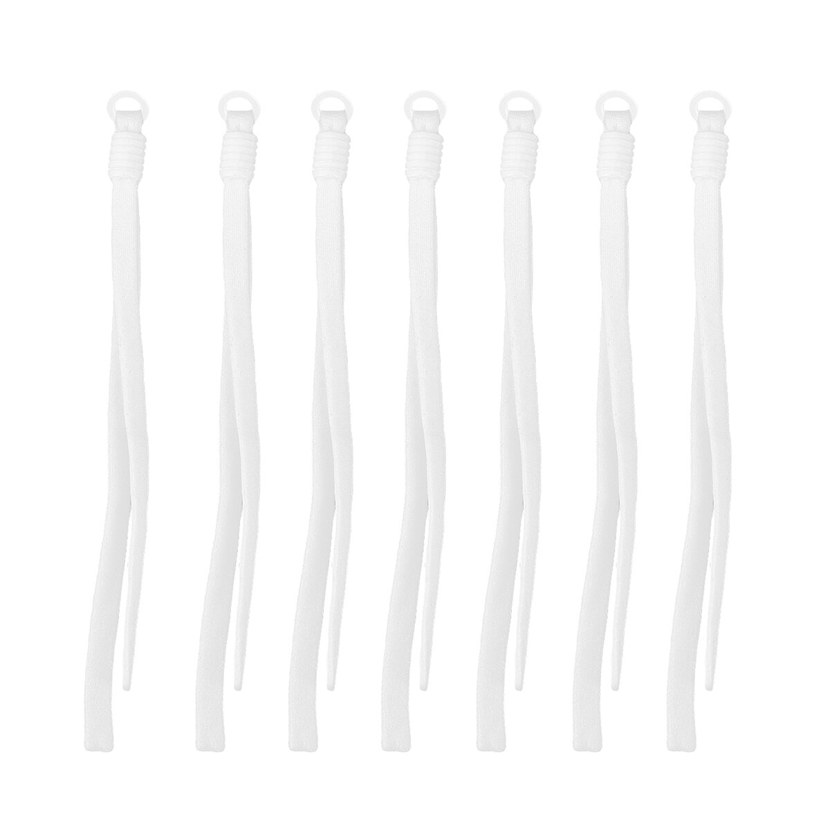 50pcs Mask Elastic Bands with Adjustable Buckle Stretchy Ear Loop Cord Mask Accessories (White Threaded Buckle): White