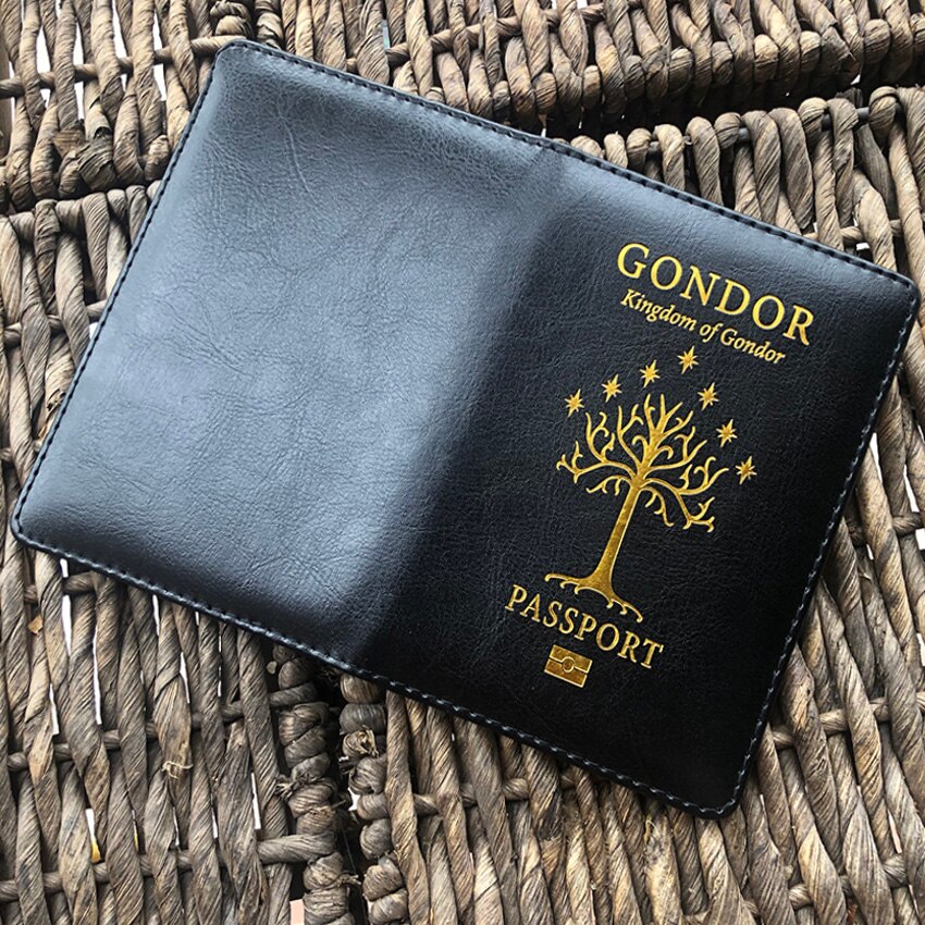 Travel accessories Gondor Middle earth Tree of life Passport Cover for Mens Passport Holder