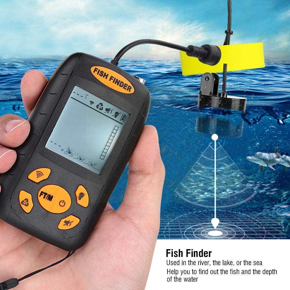 100M Lcd Portable Sonar Sensor Fish Finder Fishfinder Beam Dieper Display Alarm Sirene Vissen Transducer Finder Met F0a7