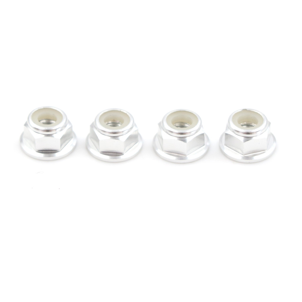 4 st aluminiumprofilkopplingar verktyg  m4 rc hsp 102049 (02190)  aluminium nylonmutter  m4 för 1:10 uppgraderingsdelar: Silver-