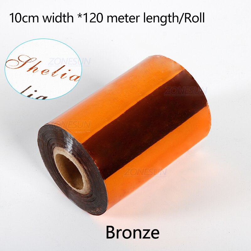 ZONESUN 10cm Rollen Heißer Folie Stanzen Papier Wärme Transfer Eloxiert vergoldet Papier für Leder PU Brieftasche Heißer folie stanzen handwerk: Bronze-