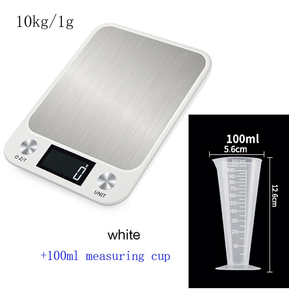 0.1g Precision Electron Kitchen Scales Stainless Steel Weighing For Food Diet Postal Balance Measuring LCD Precision Electronic: 10kg 100ML W